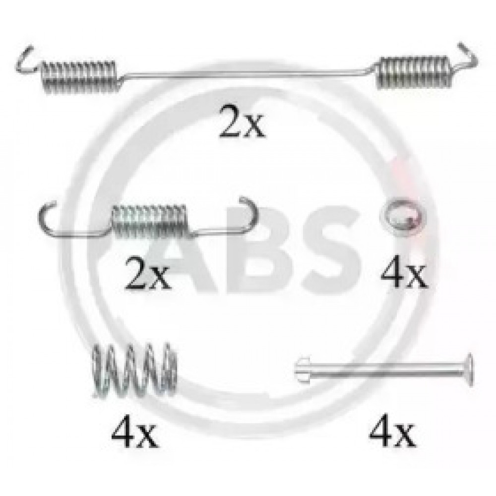 Монтажный к-кт торм. колодок FIAT DOBLO (пр-во ABS)