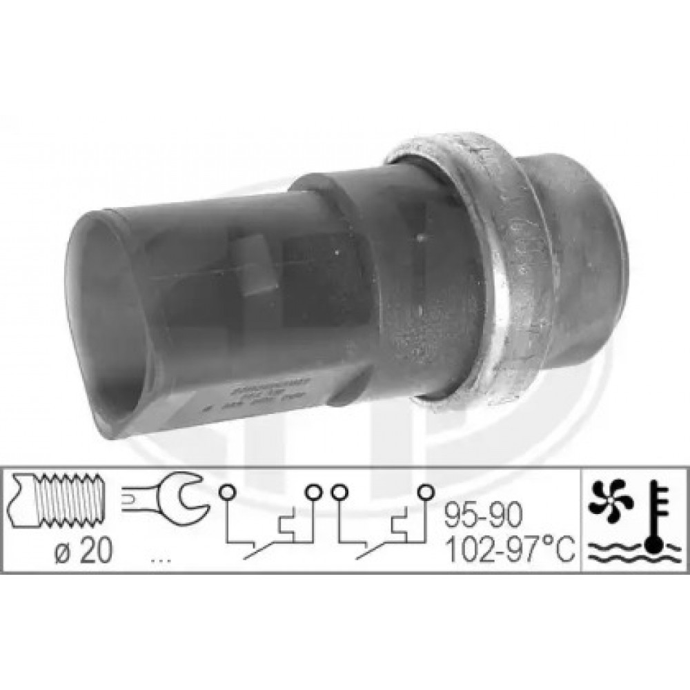 Термовимикач, вентилятор радіатора (в-во ERA)