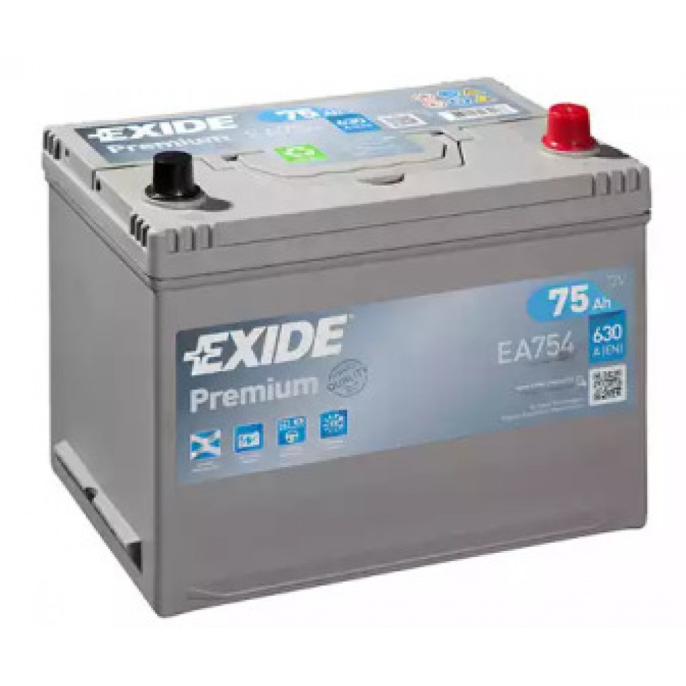 Акумулятор   75Ah-12v Exide PREMIUM (267х172х220),R,EN630