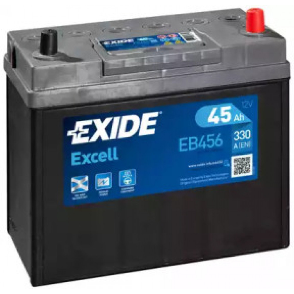 Акумулятор   45Ah-12v Exide EXCELL(234х127х220),R,EN300 Азия тонк.клеммы !КАТ. -10%