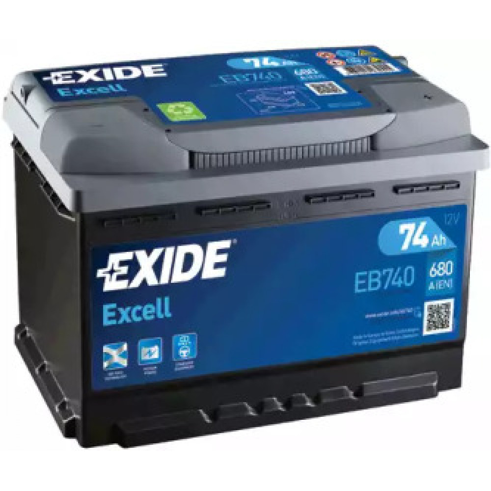 Аккумулятор   74Ah-12v Exide EXCELL(278х175х190),R,EN680