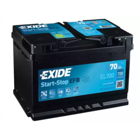 Аккумулятор   70Ah-12v Exide EFB (278х175х190),R,EN720