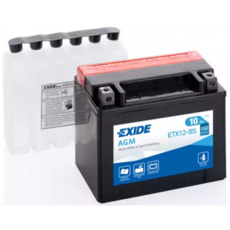 Аккумулятор   10Ah-12v Exide AGM (ETX12-BS) (150х87х130) L, EN150