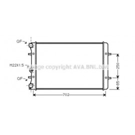 Радиатор охлаждения двигателя GOLF4/A3/TT/LEON BRAZED (Ava)