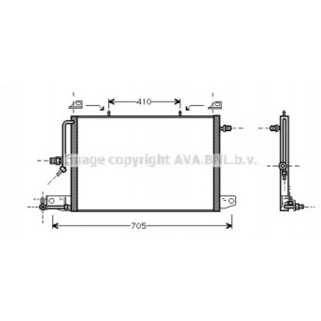 Конденсор кондиционера AUDI 100/A6 MT/AT 90-97 (AVA)