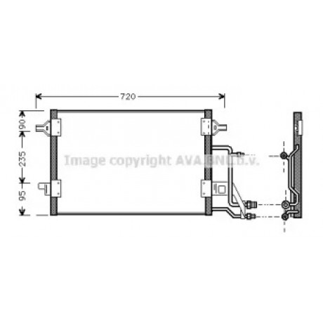 Конденсатор кондиционера VW (пр-во AVA)