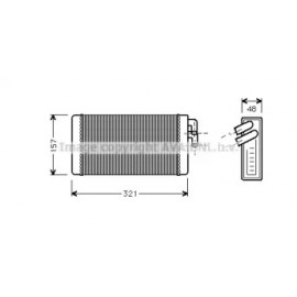 Радіатор опалювача AUDI 100/200/A6 ALL MT/AT (Ava)  Радіатор опалювача AUDI 100/200/A6 ALL MT/AT (Ava)