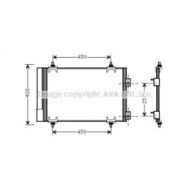 Конденсор кондиционера C4/C4 PICASSO/P307 04- (AVA)