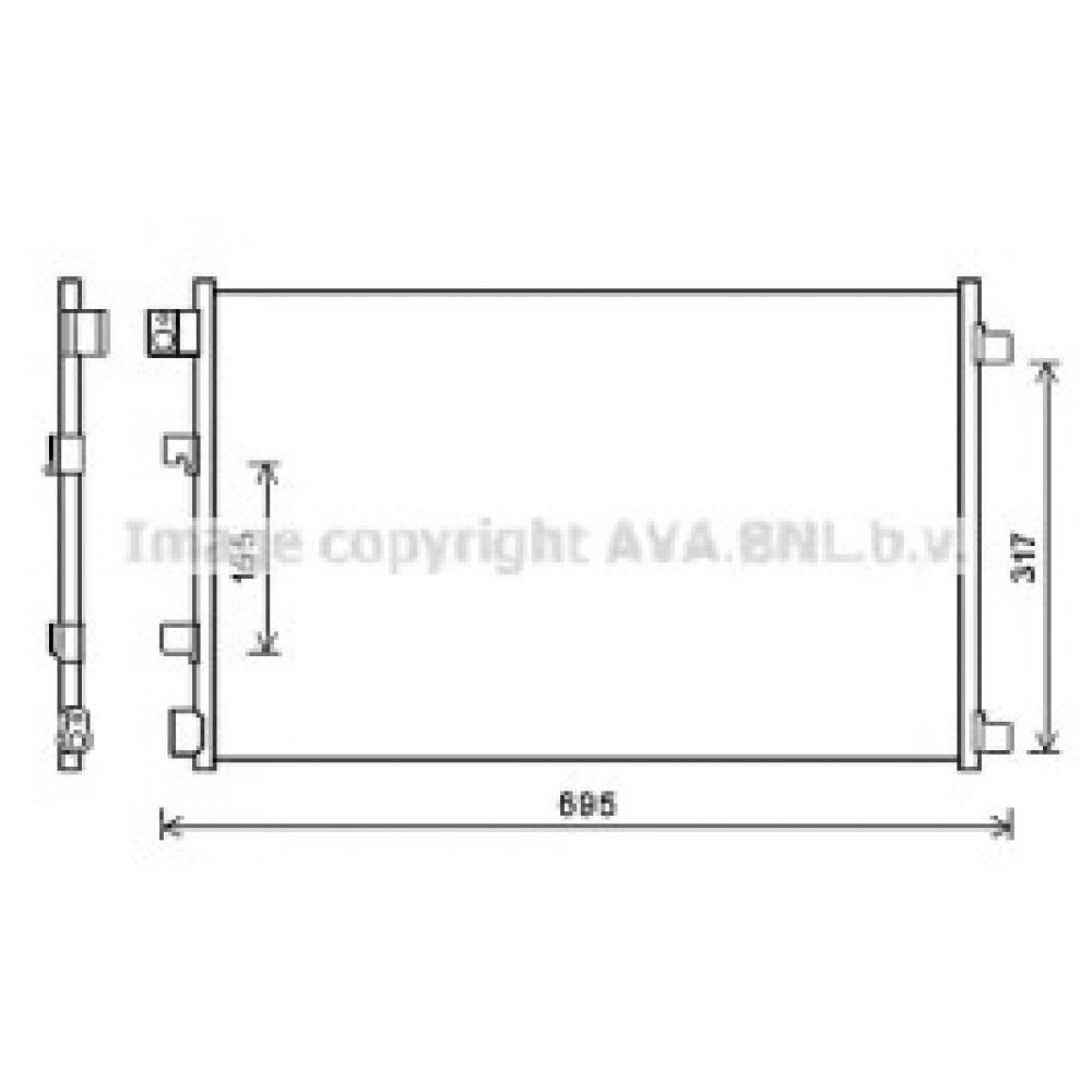 Конденсатор кондиционера NISSAN QASHQAI (J10) (07-) (пр-во AVA)