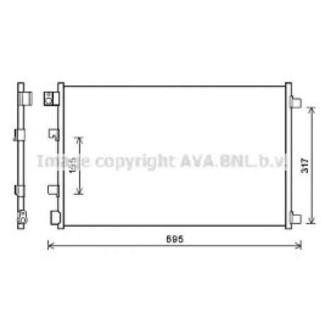 Конденсатор кондиционера NISSAN QASHQAI (J10) (07-) (пр-во AVA)