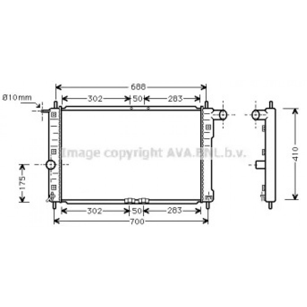 Радiатор охолодження (вир-во AVA)