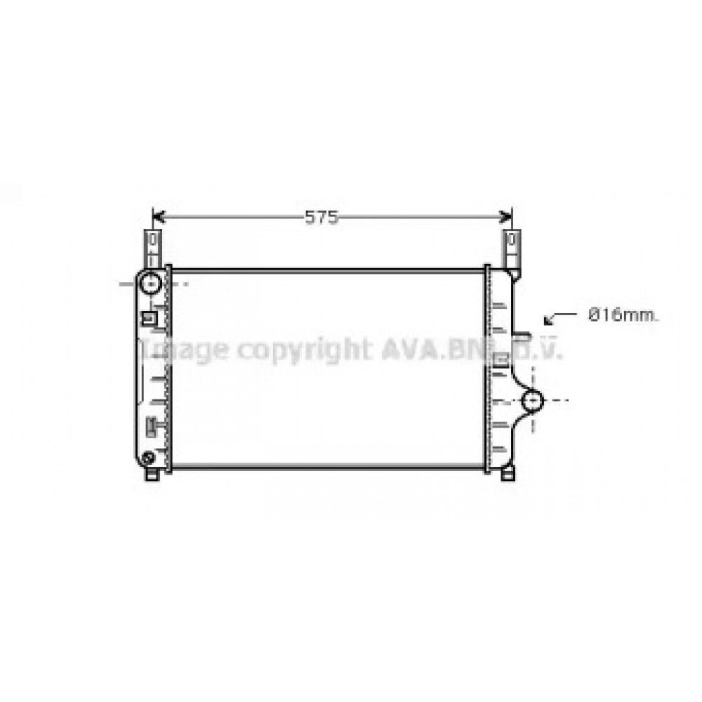 Радиатор охлаждения двигателя FIESTA3 1.4/1.6/1.8D 89- (Ava)