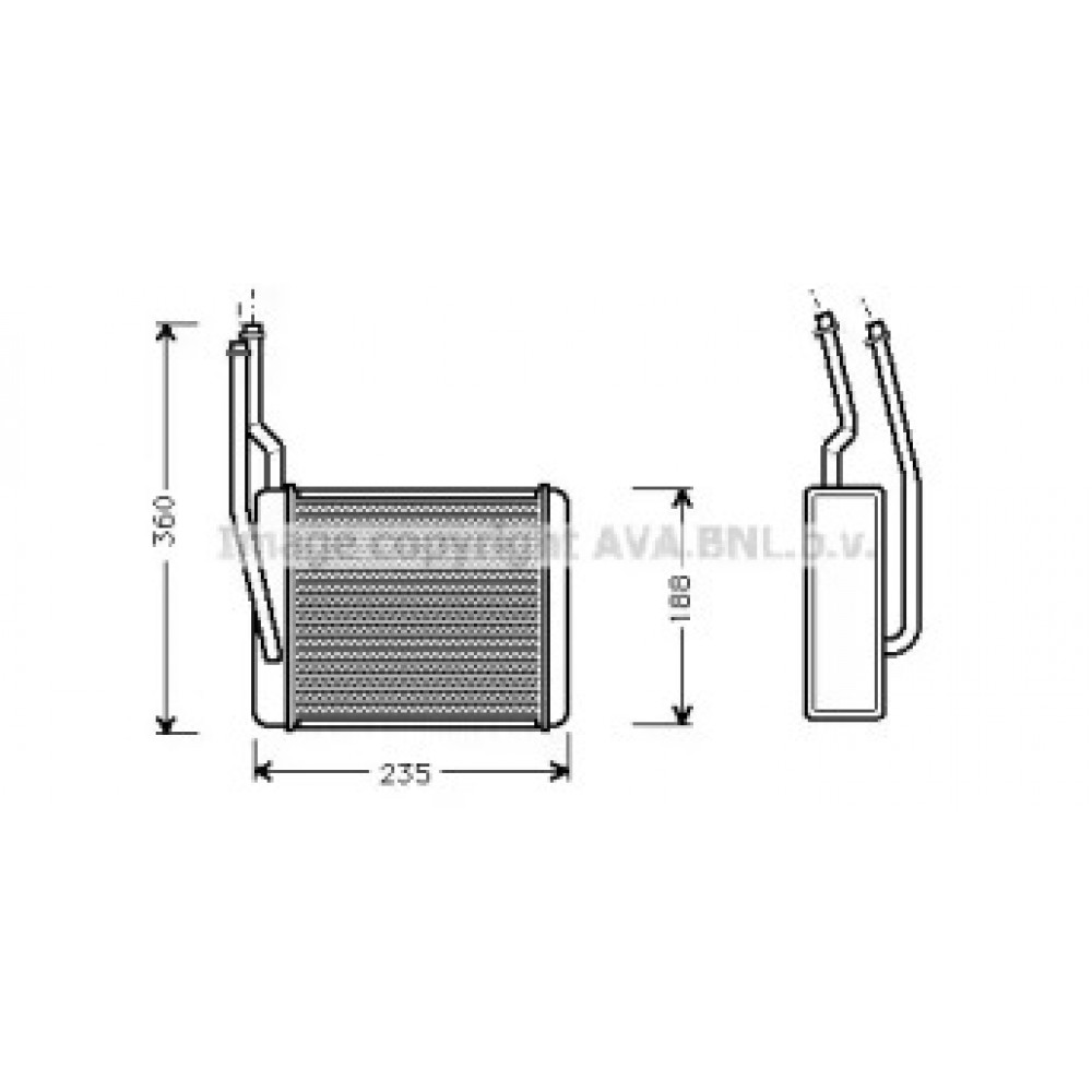 Радиатор отопителя FD FOCUS/TRANSIT LHD 98- (пр-во AVA)