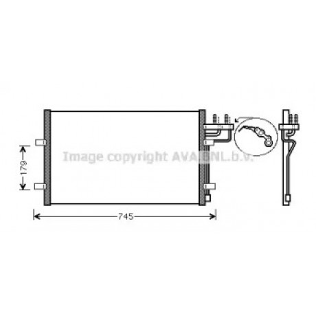 Конденсор кондиционера FOCUS/FOCUS C-MAX ALL 03- (пр-во AVA)