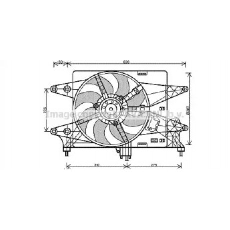 Вентилятор радиатора FIAT DOBLO (119, 223) (01-) (пр-во AVA)