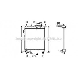 РадIатор охолодження HYUNDAI GETZ (TB) (02-) 1.1-1.6i MT(вир-во AVA)