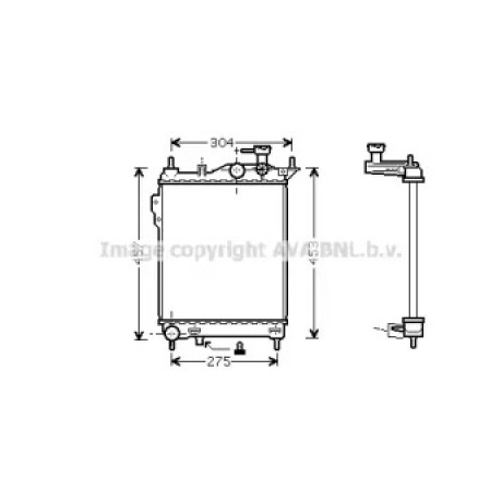 РадIатор охолодження HYUNDAI GETZ (TB) (02-) 1.1-1.6i MT(вир-во AVA)