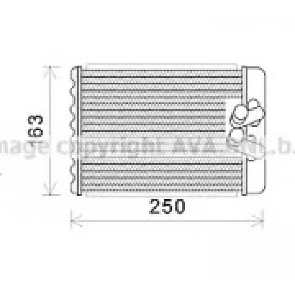 Радиатор отопителя H1/H200 ALL REAR AC 96-00(пр-во AVA)