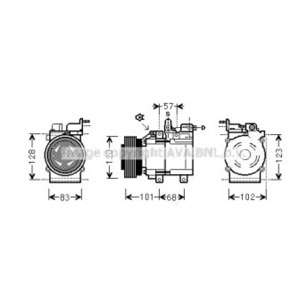 компрессор кондиционера HYUNDAI SANTA FE 00- (AVA)