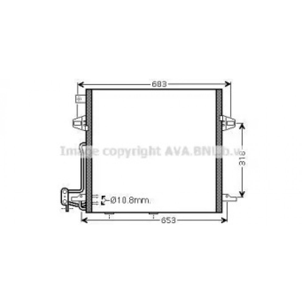 Конденсатор кондиционера MERCEDES GL,ML-CLASS W 164 (06-) (пр-во AVA)