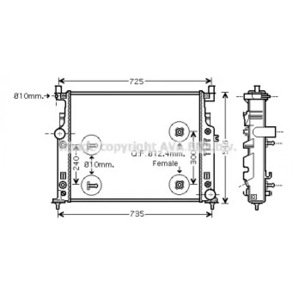 Радиатор охлаждения MB W164/251 ML/GL/R AT 05(пр-во AVA)