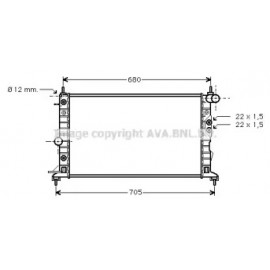 Радиатор охлаждения двигателя VECTRAB 16/20/2/6AT +/-AC (Ava)