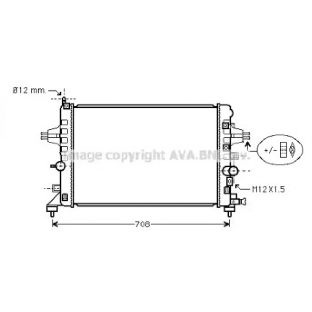 Радиатор охлаждения двигателя ASTRA H 16i-16V MT/AT 04- (Ava)