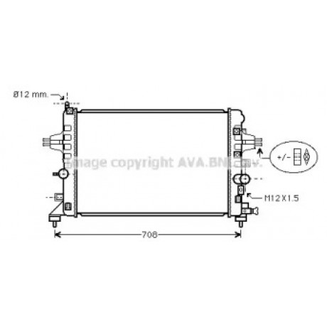 Радиатор охлаждения двигателя ASTRA H 16i-16V MT/AT 04- (Ava)