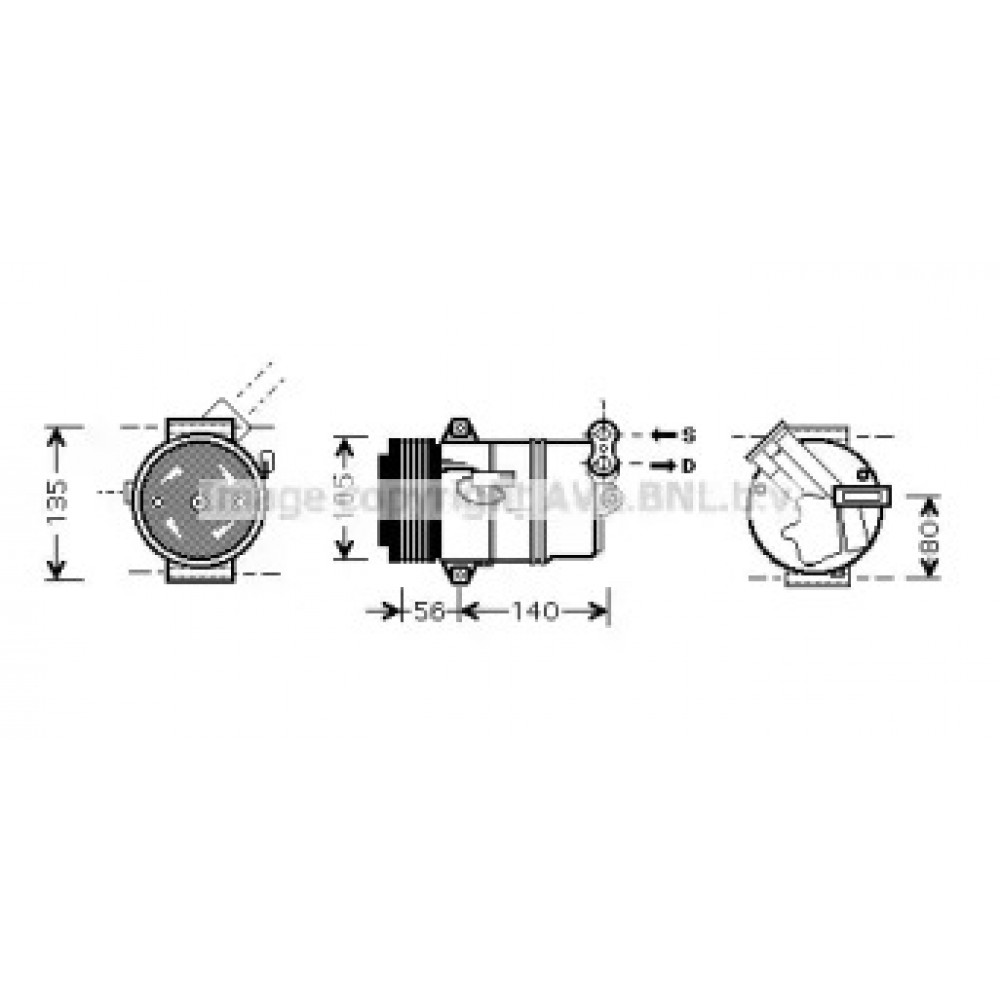 Компрессор кондиционера OPEL ASTRA H   04- (AVA)