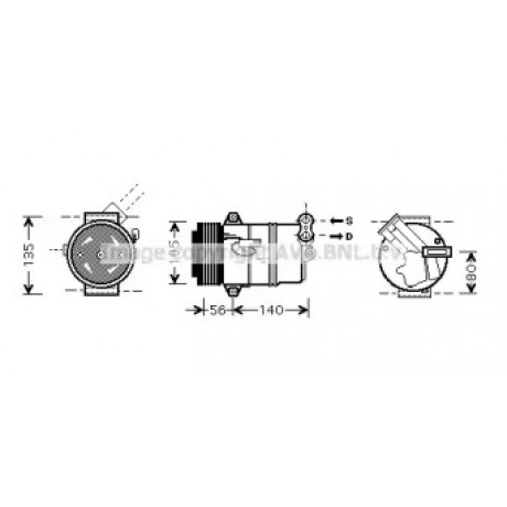 Компрессор кондиционера OPEL ASTRA H   04- (AVA)