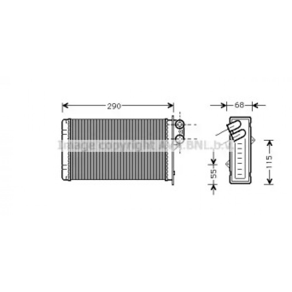 Радиатор отопителя P405/P406 ALL MT/AT 87-99 (Ava)