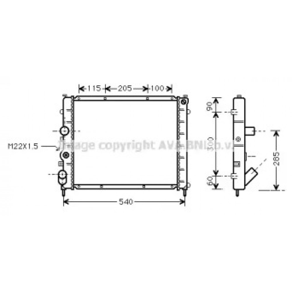 Радіатор KANGOO 15D/19D MT -AC 97- (Ava)