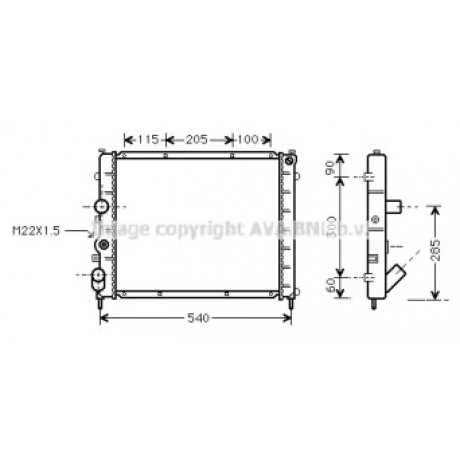 Радіатор KANGOO 15D/19D MT -AC 97- (Ava)