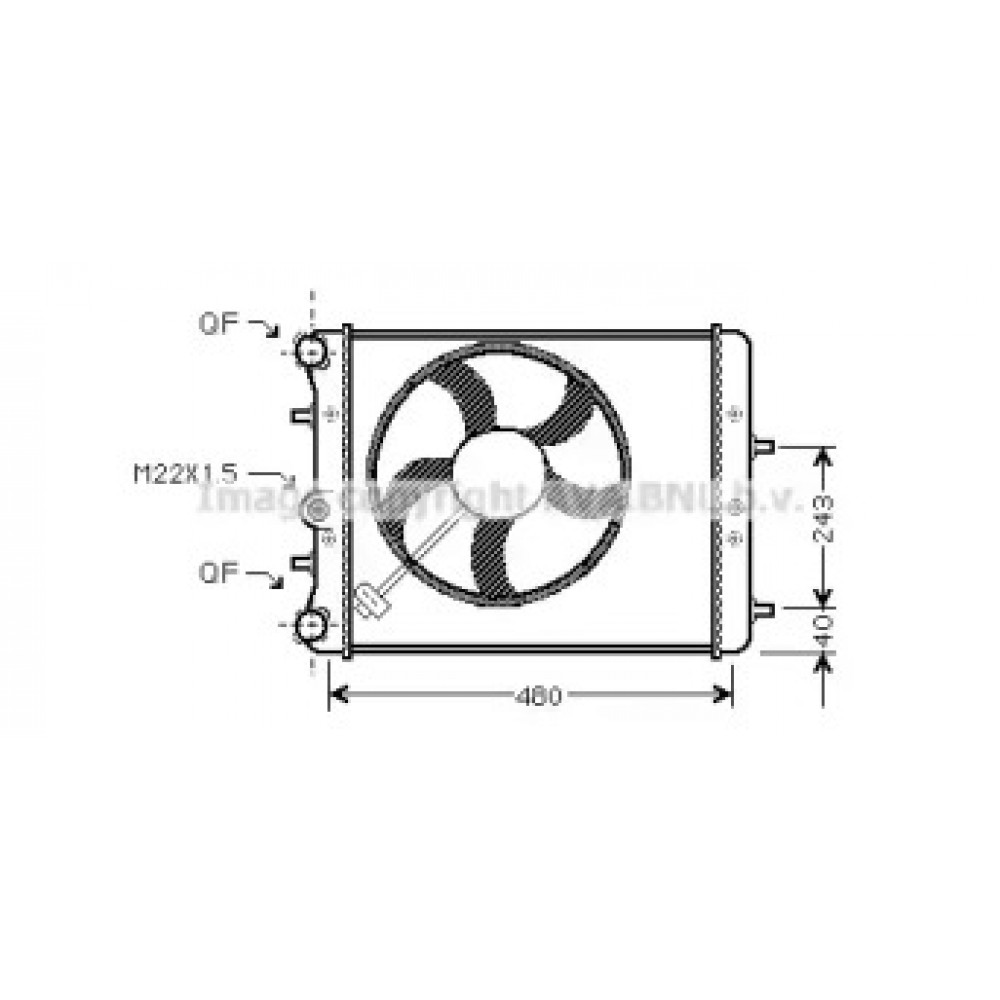 Радиатор охлаждения двигателя FABIA/POLO4 MT -AC 01- (Ava)