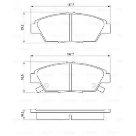 Колодка торм. диск. HONDA ACCORD передн. (пр-во Bosch)