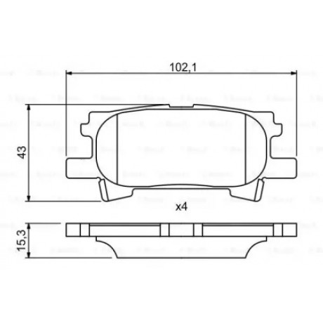 Колодка торм. диск. LEXUS RX, задн. (пр-во Bosch)