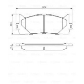 Колодка торм. диск. TOYOTA CAMRY передн. (пр-во Bosch)  Колодка торм. диск. TOYOTA CAMRY передн. (пр-во Bosch)