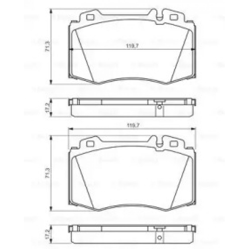 Колодка торм. диск. MB M-CLASS (W163), S-CLASS (W220) передн. (пр-во Bosch)