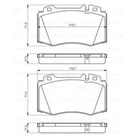 Колодка торм. диск. MB M-CLASS (W163), S-CLASS (W220) передн. (пр-во Bosch)