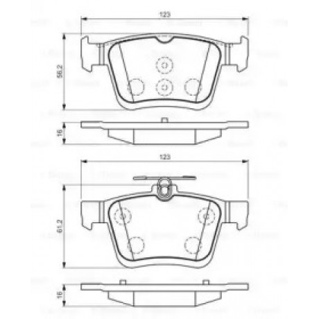 Колодка торм. диск. VW GOLF VII 2.0 2013-,AUDI A3 2012- задн. (пр-во Bosch)