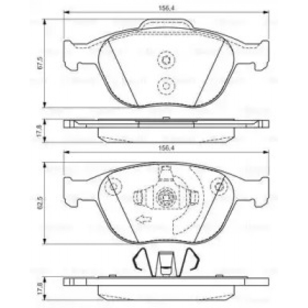 Колодка торм. диск. FORD FOCUS (DAW, DBW,DNW), TRANSIT передн. (пр-во Bosch)