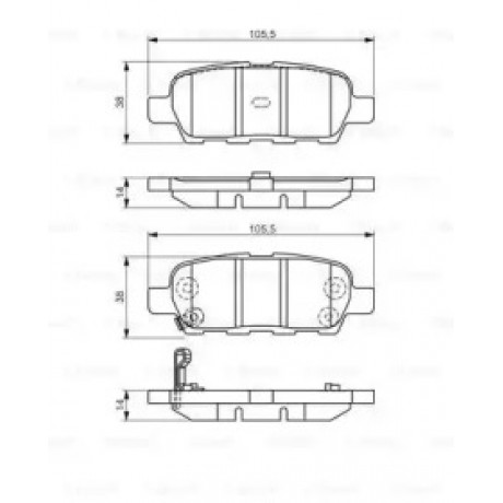 Колодка гальм. INFINITI Fx,nissan X-TRAIL (вир-во Bosch)