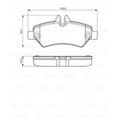 Колодка торм. диск. MB SPRINTER задн. (пр-во Bosch)