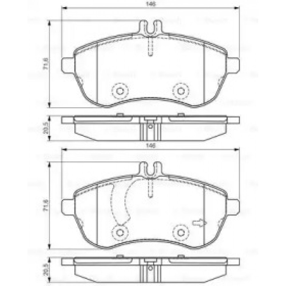 Колодка торм. диск. MB C-CLASS передн. (пр-во Bosch)