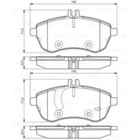 Колодка торм. диск. MB C-CLASS передн. (пр-во Bosch)