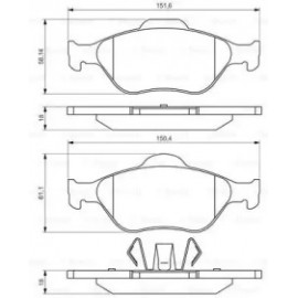 Колодка торм. диск. FORD FIESTA, FUSION, MAZDA 2 передн. (пр-во Bosch)