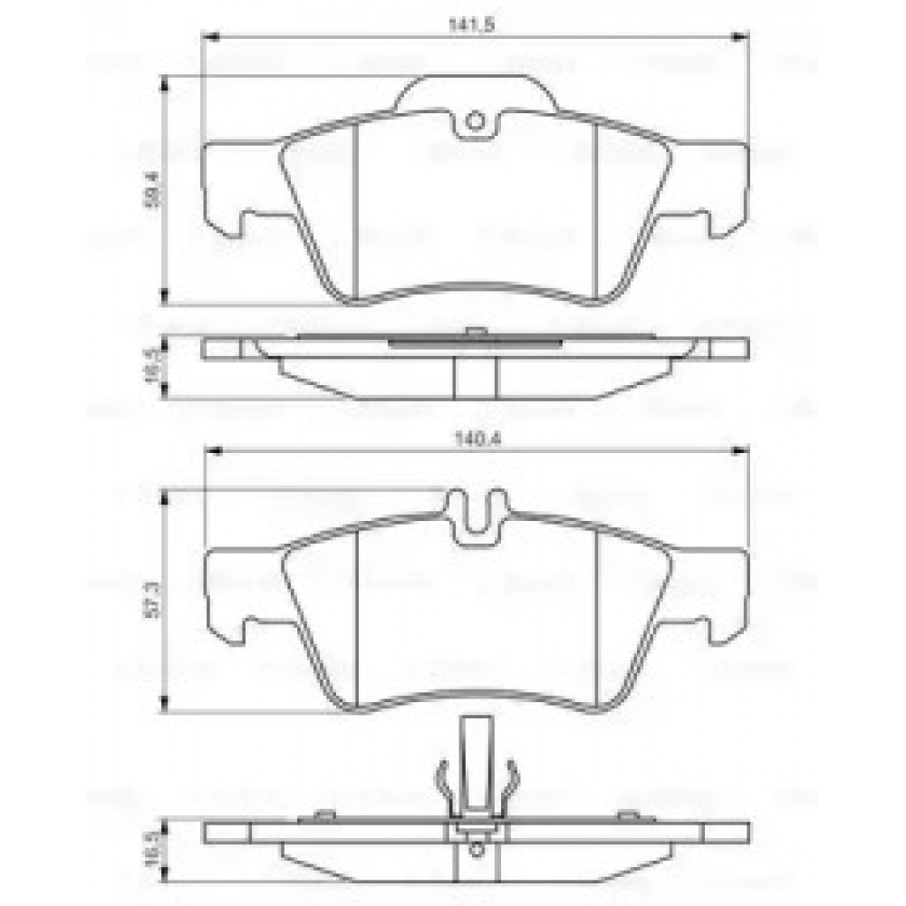 Колодка торм. диск. MB C-CLASS (W203, S203), CLS (C219), E-CLASS задн. (пр-во Bosch)