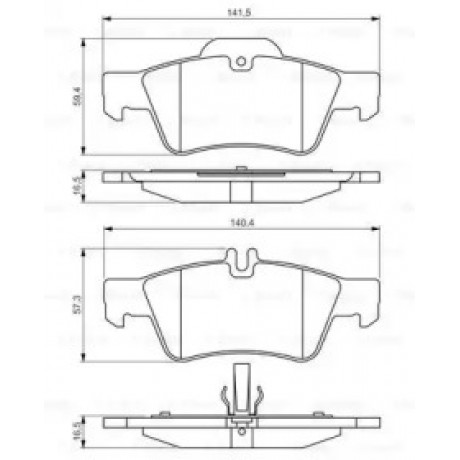 Колодка торм. диск. MB C-CLASS (W203, S203), CLS (C219), E-CLASS задн. (пр-во Bosch)