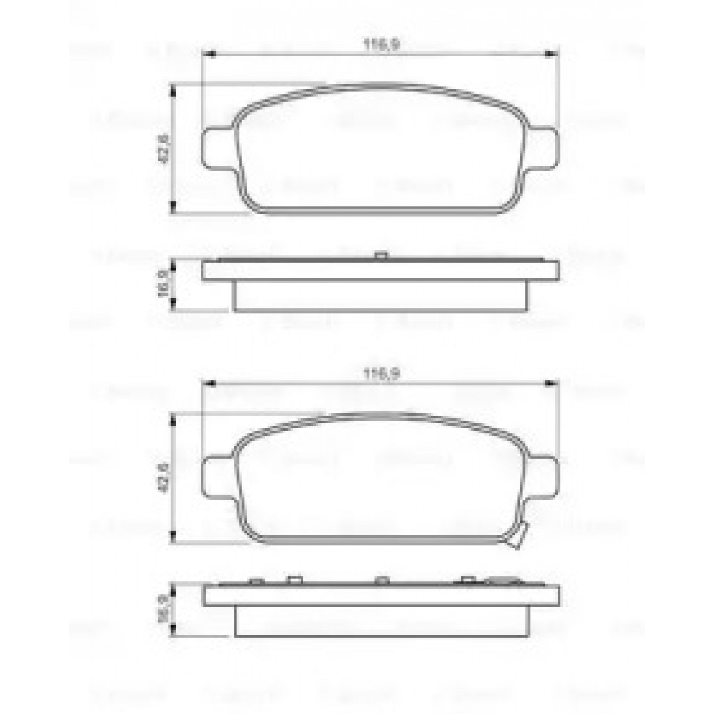 Колодка торм. диск. CHEVROLET CRUZE, ORLANDO передн./задн. (пр-во Bosch)