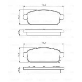 Колодка торм. диск. CHEVROLET CRUZE, ORLANDO передн./задн. (пр-во Bosch)